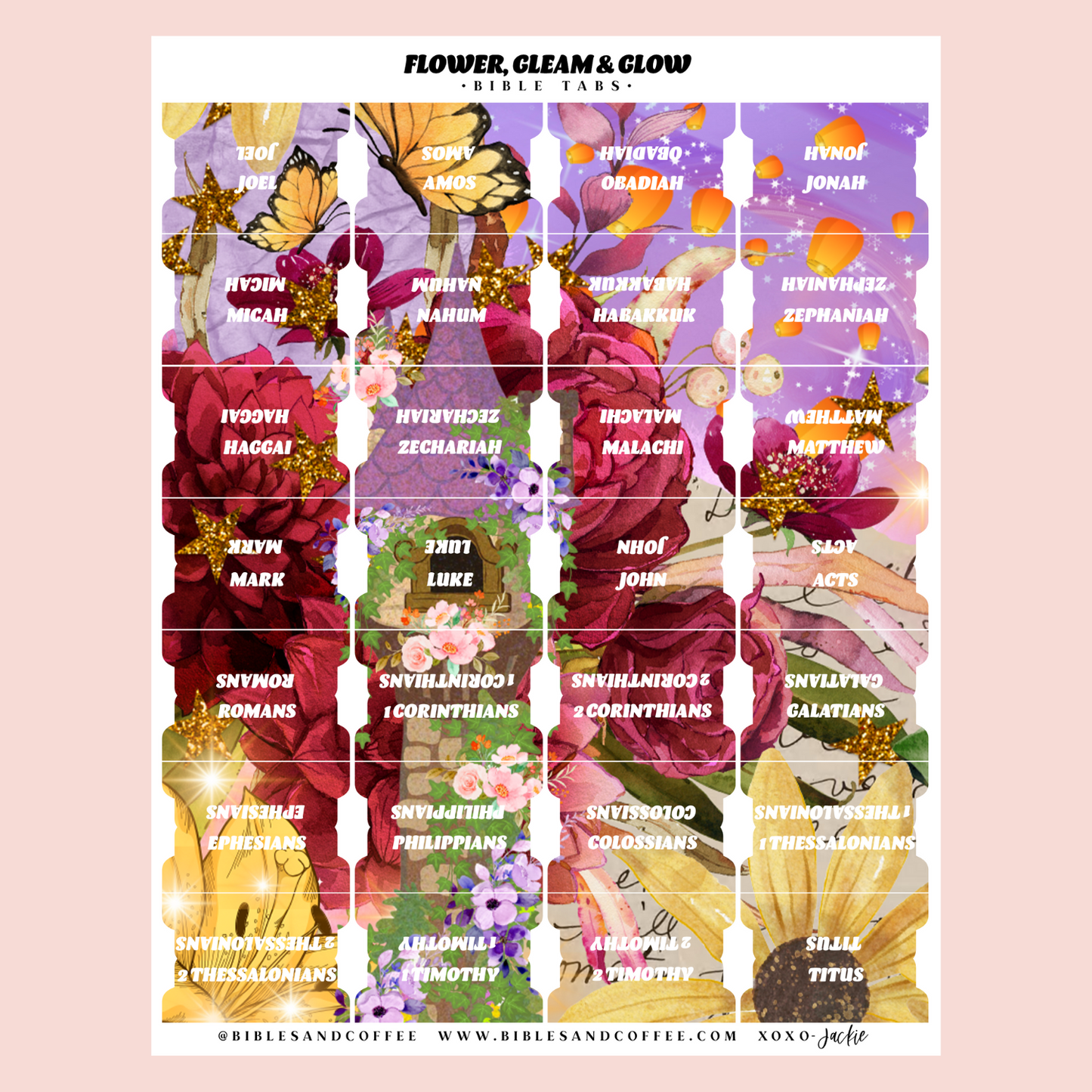 Flower Gleam Glow Bible Tabs