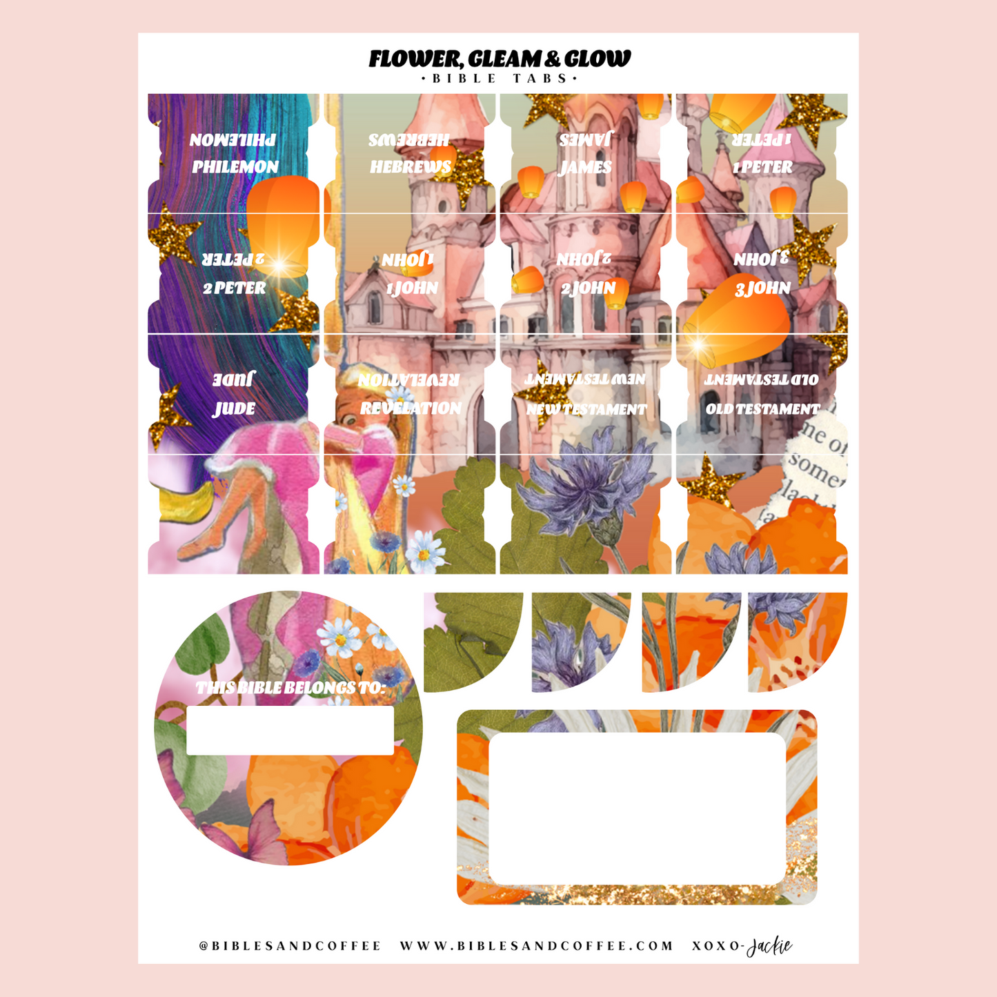 Flower Gleam Glow Bible Tabs