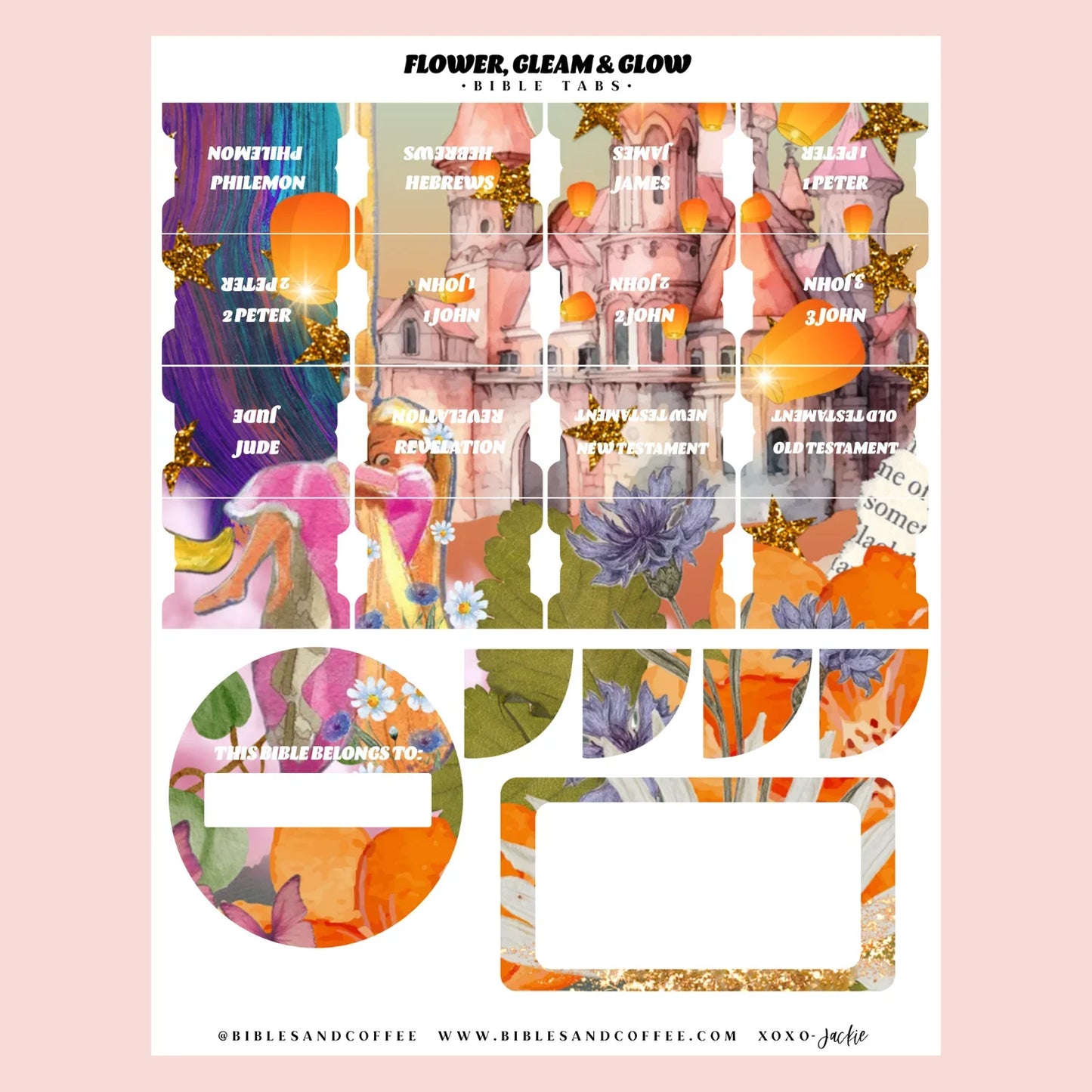 Flower Gleam Glow Bible Tabs