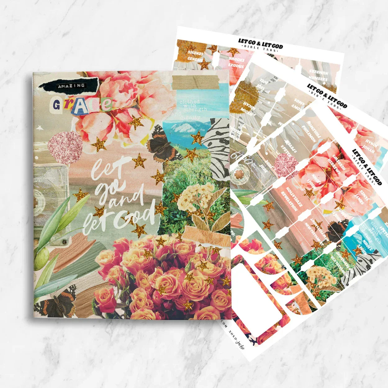 Let Go Let God Collage Canvas Bible