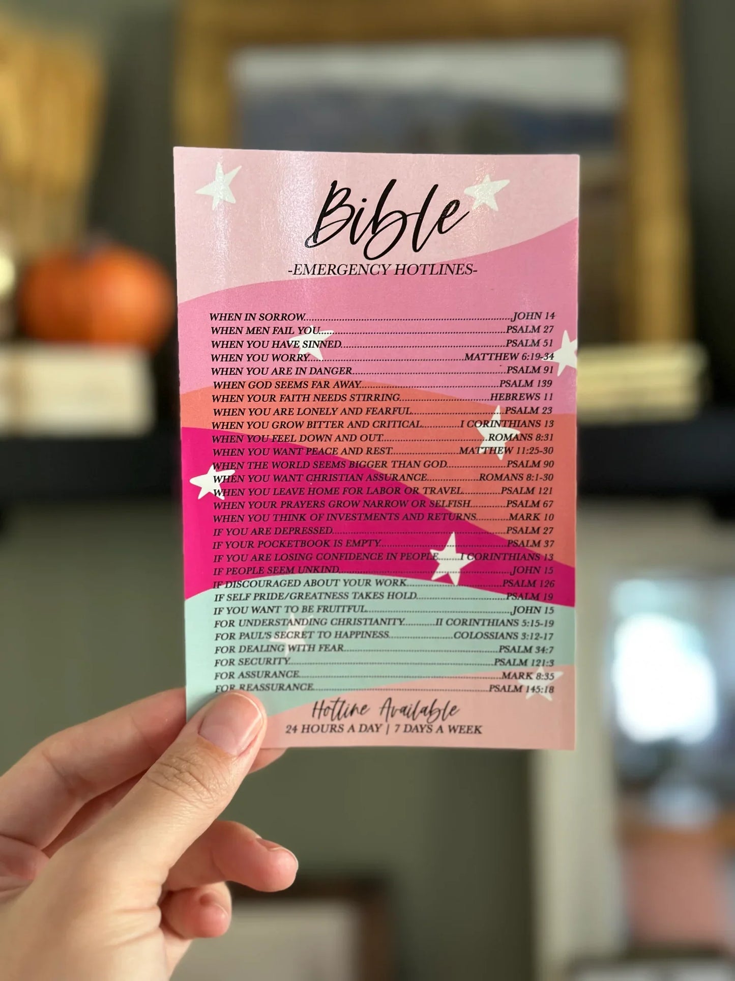 Emergency Hotlines Bible Sticker