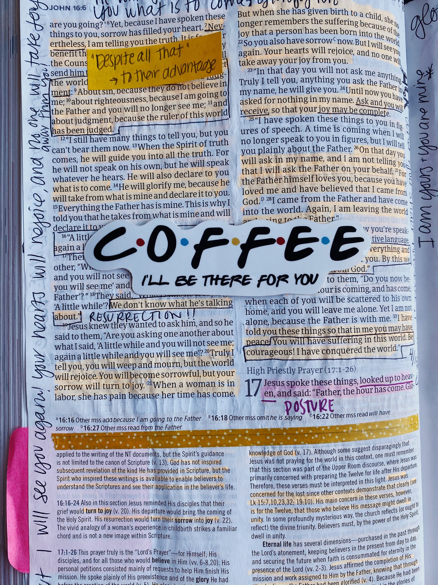 Coffee (I'll be there for you) Sticker - Bibles and Coffee