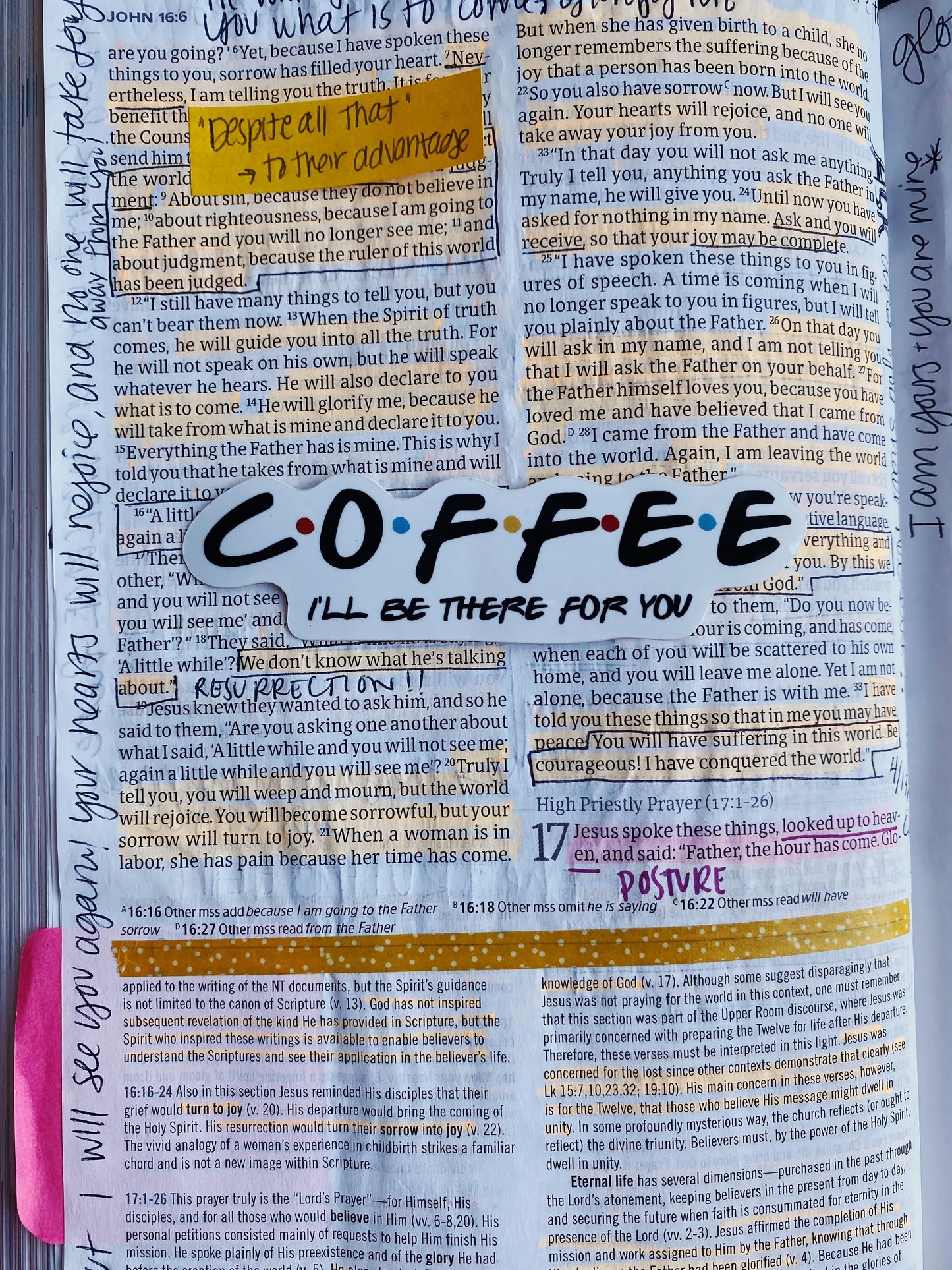 Coffee (I'll be there for you) Sticker - Bibles and Coffee