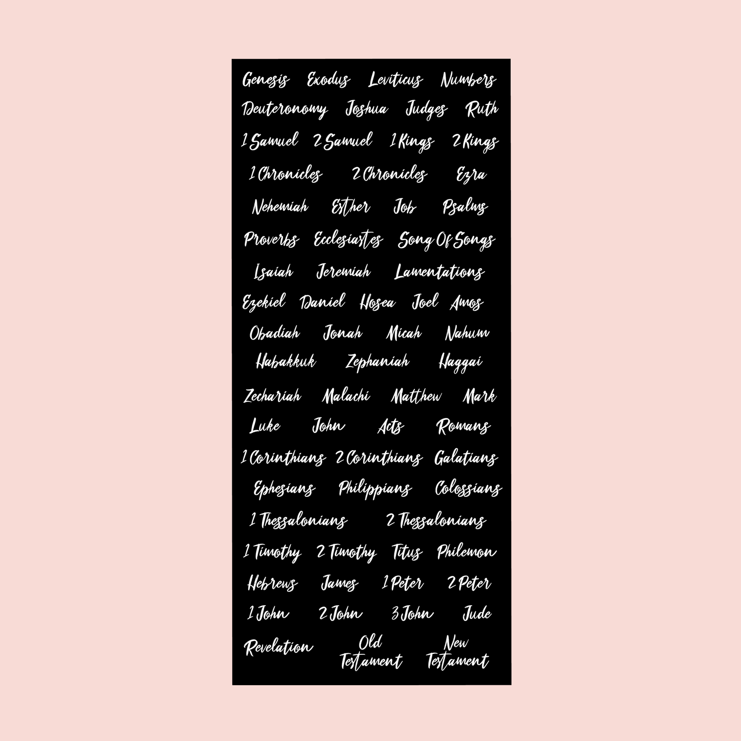 Cursive Books of the Bible Sticker Pack