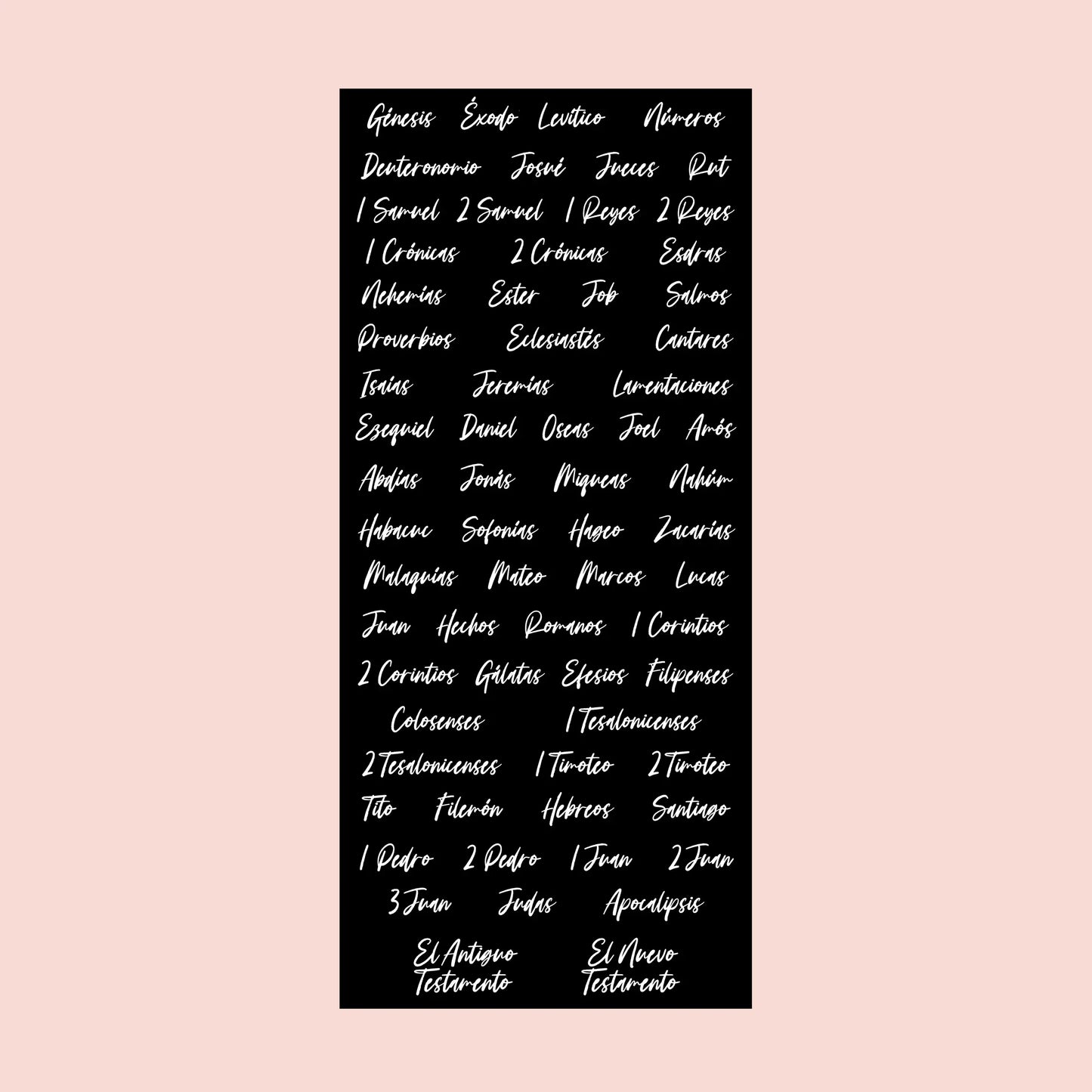 Spanish Cursive Books of the Bible Sticker Pack