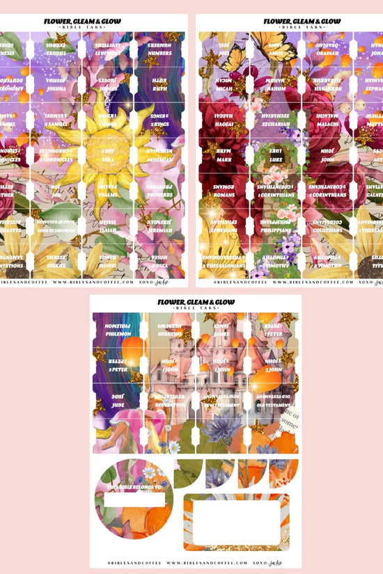 Flower Gleam Glow Bible Tabs