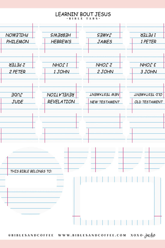 Learnin' Bout Jesus Bible Tabs