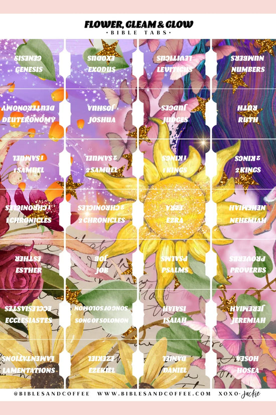 Flower Gleam Glow Bible Tabs
