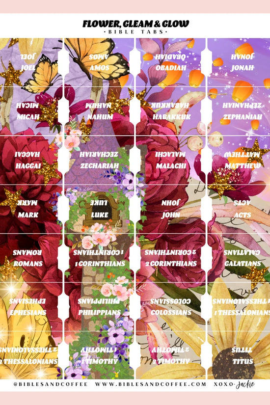 Flower Gleam Glow Bible Tabs