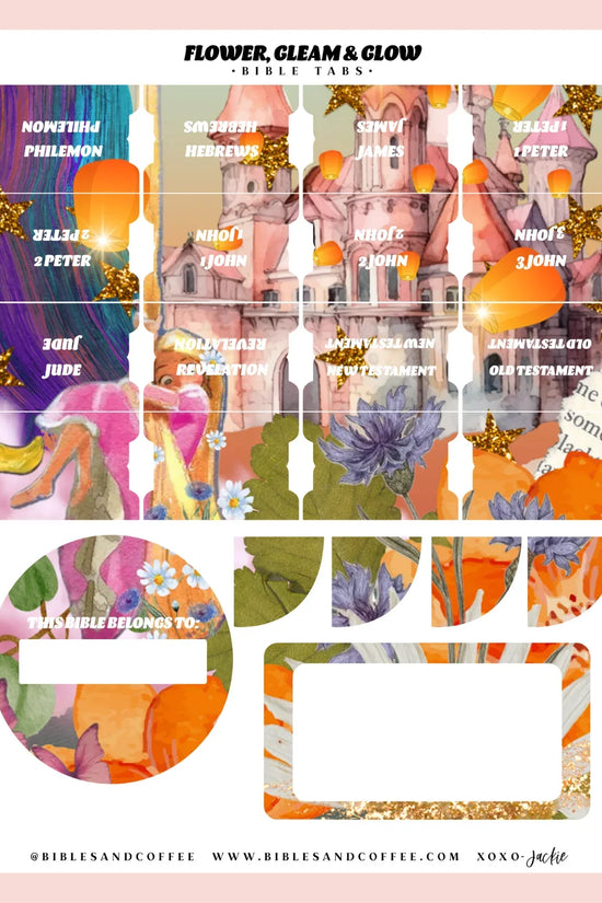 Flower Gleam Glow Bible Tabs