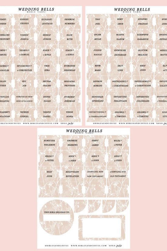 Wedding Bells Bible Tabs