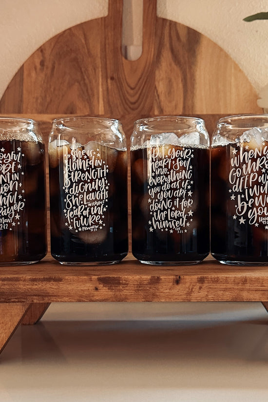 Prayer Cups (4-Pack) Glass Tumbler Set