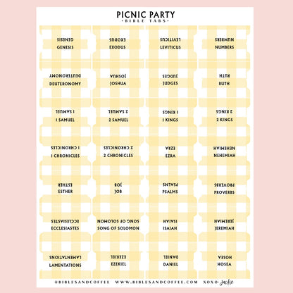 Picnic Party Bible Tabs