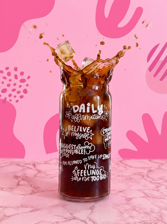 Daily Affirmations 20oz Glass Tumbler