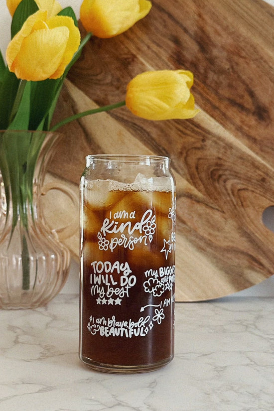 Daily Affirmations 20oz Glass Tumbler