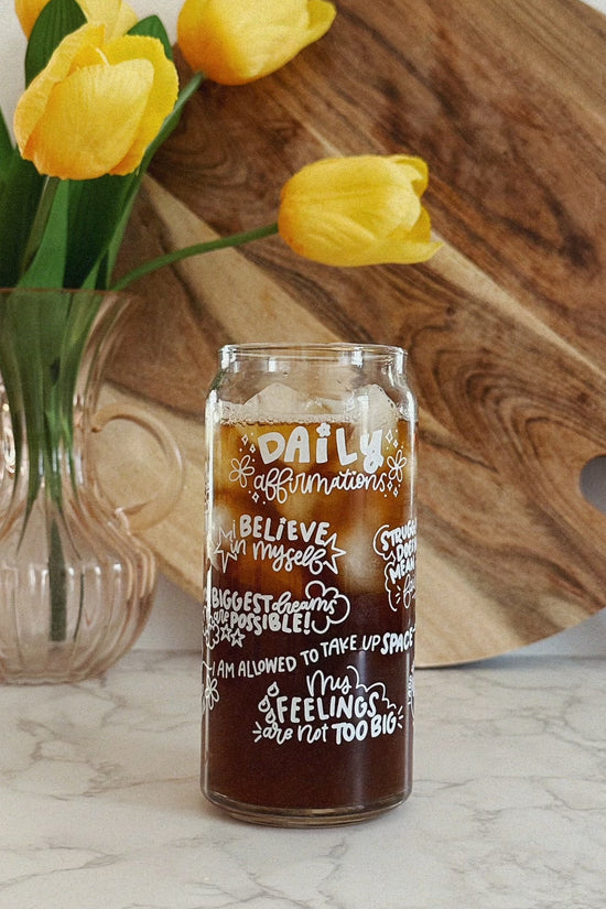 Daily Affirmations 20oz Glass Tumbler