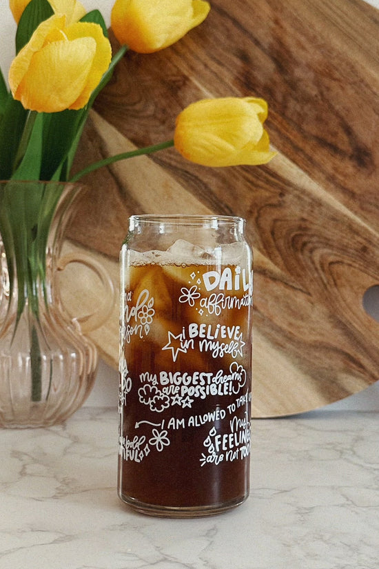 Daily Affirmations 20oz Glass Tumbler