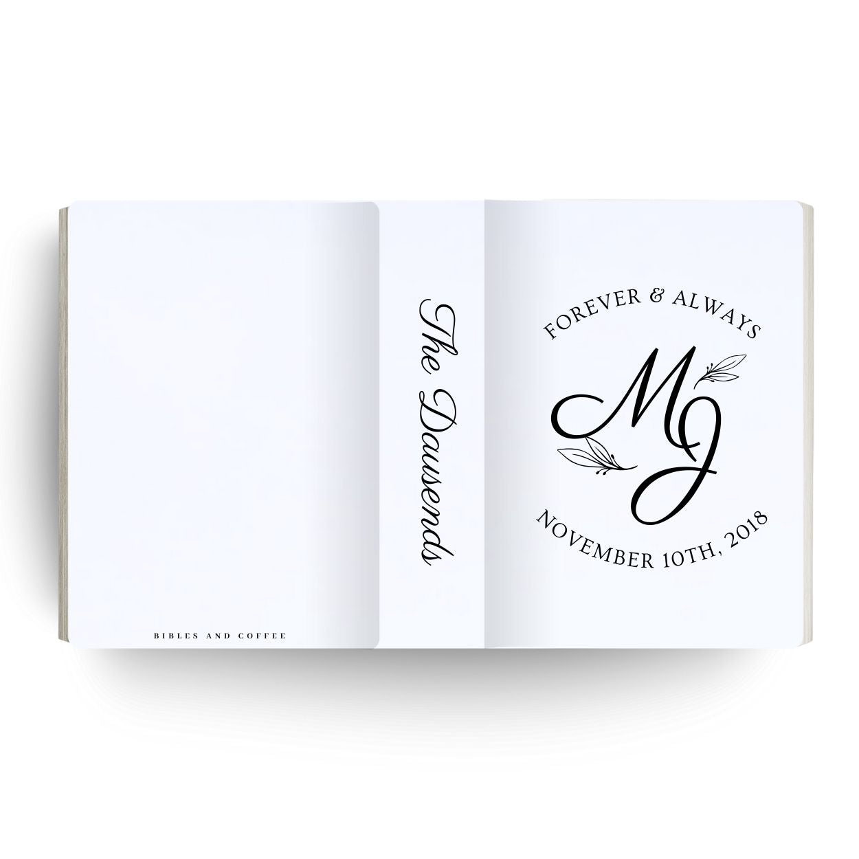 Forever and Always Engraved Wedding Bible