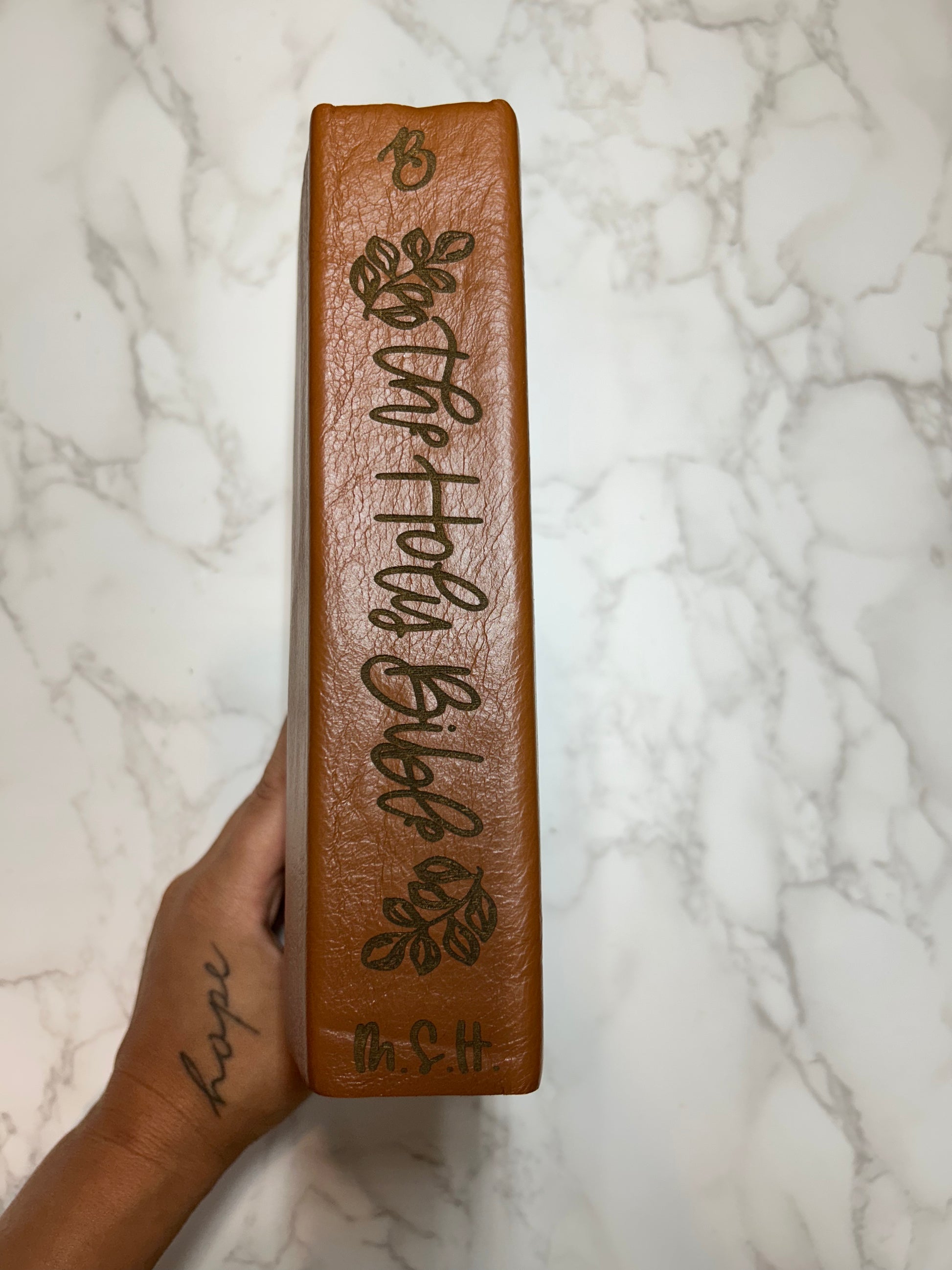 (Imperfect) NIV Jeremiah 29:11 Sunflower Engraved Bible [with initials MSH]