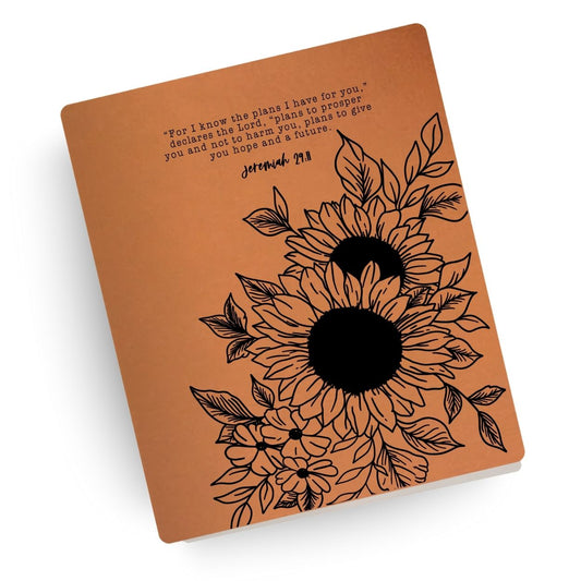 (Imperfect) NIV Jeremiah 29:11 Sunflower Engraved Bible [with initials MSH]
