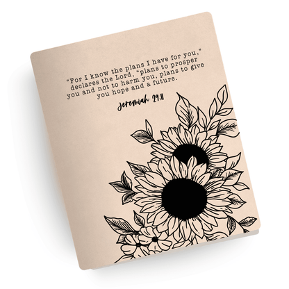 Jeremiah 29:11 Sunflower Engraved Bible