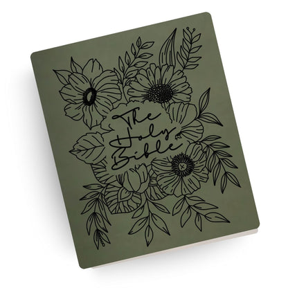 Holy Bible "FLORAL" Engraved Bible