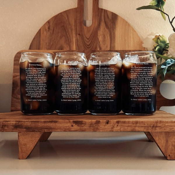 Prayer Cups (4-Pack) Glass Tumbler Set