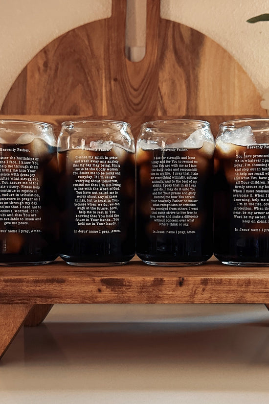 Prayer Cups (4-Pack) Glass Tumbler Set