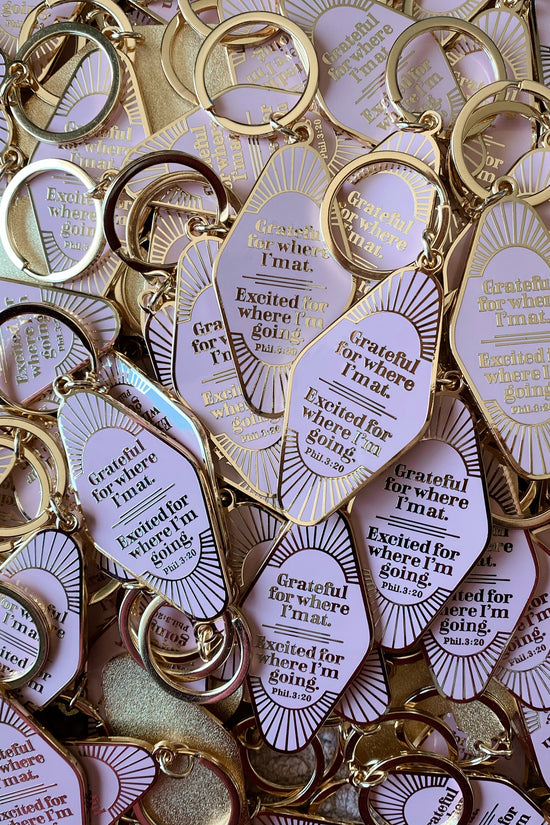 Grateful For Where I Am At - Keychain - Bibles and Coffee