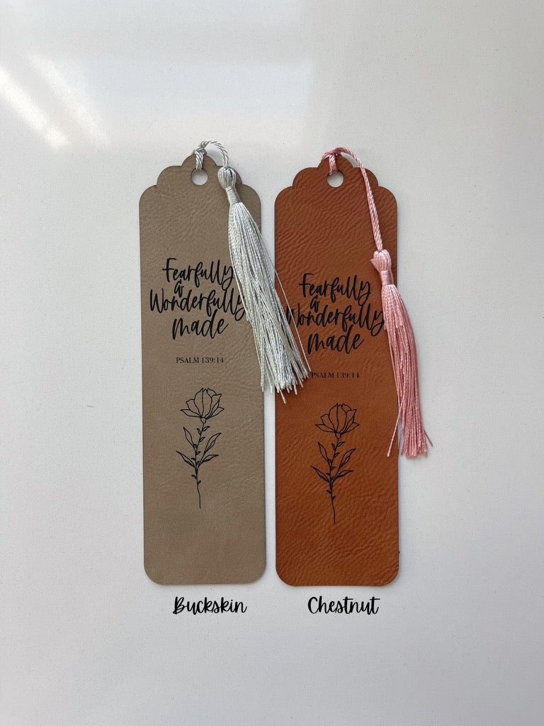 Fearfully & Wonderfully Made Faux Leather Bookmark