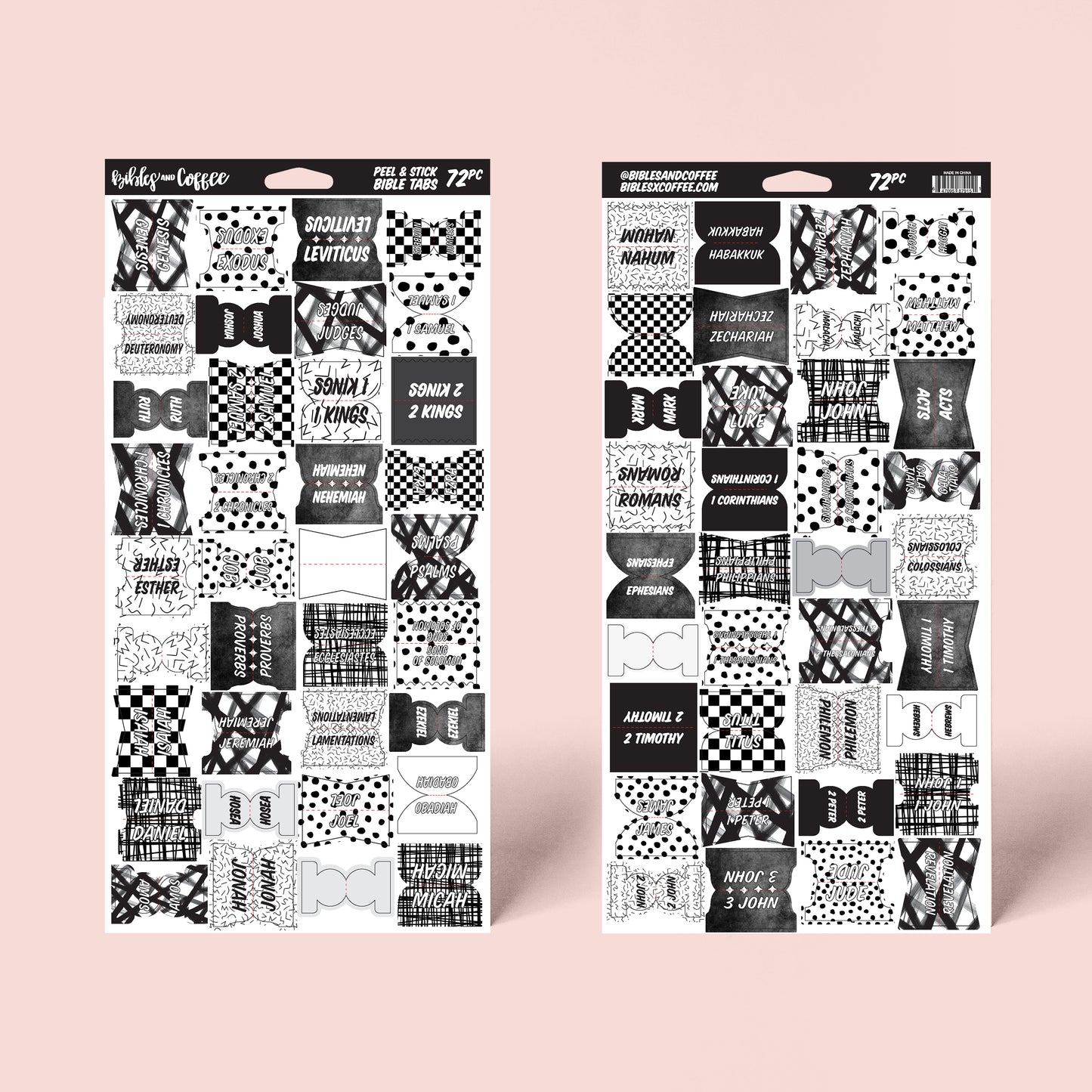 Black and White Bible Tabs - Bibles and Coffee