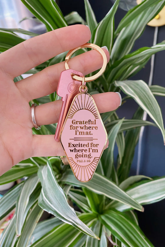 Grateful For Where I Am At - Keychain - Bibles and Coffee