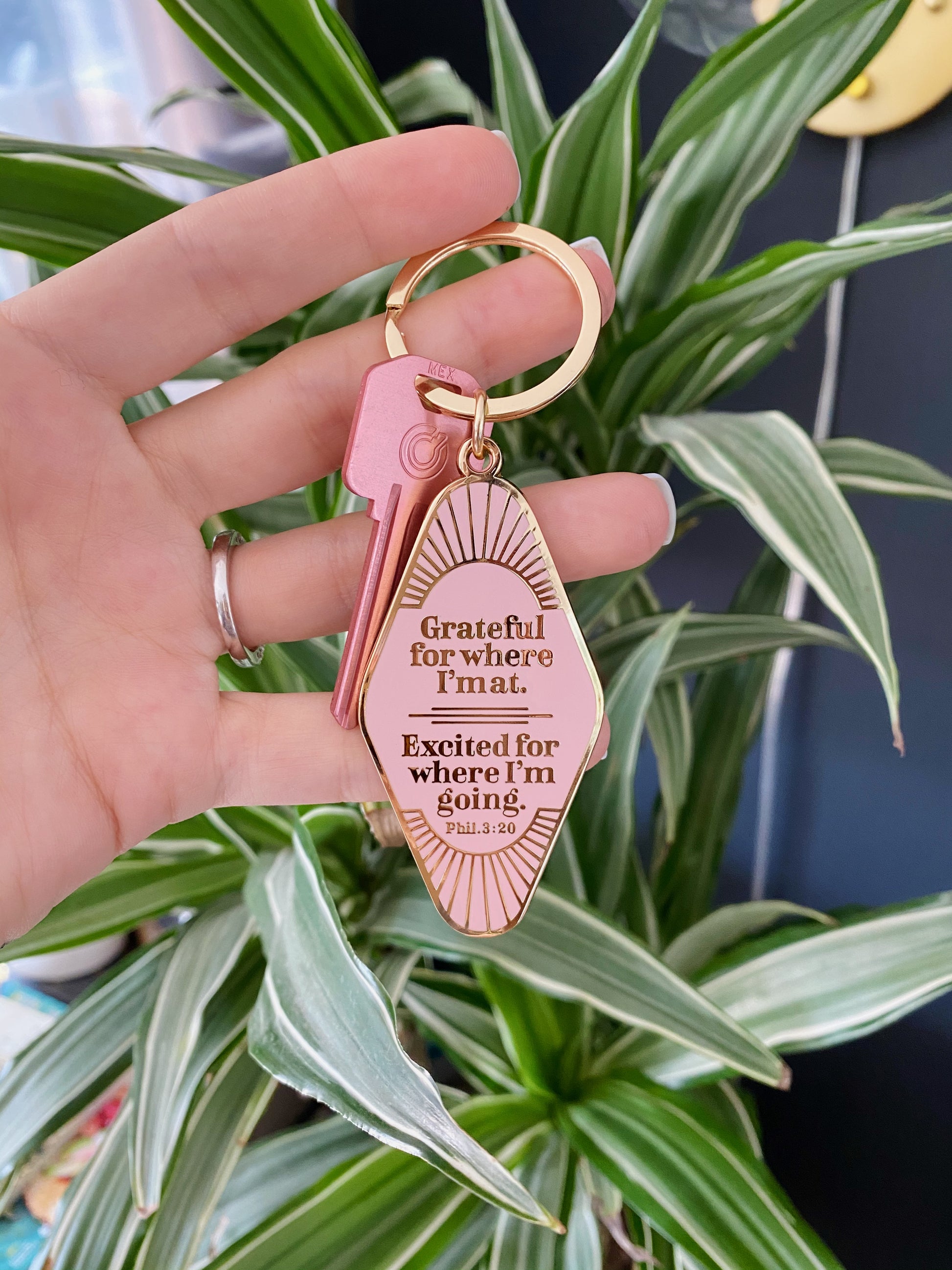 Grateful For Where I Am At - Keychain - Bibles and Coffee