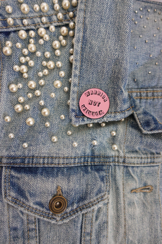 Warrior Not Worrier Enamel Pin - Bibles and Coffee