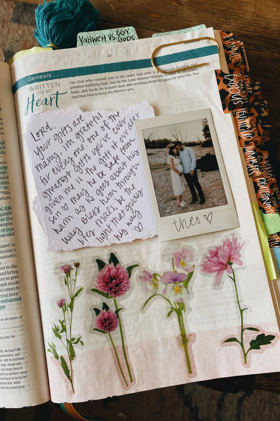 Peony Pink Journaling Sticker Pack (20ct)