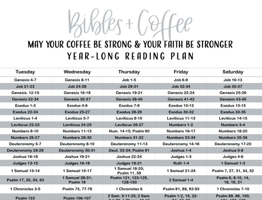 365 Day Chronological Reading Plan (Digital Download) - Bibles and Coffee