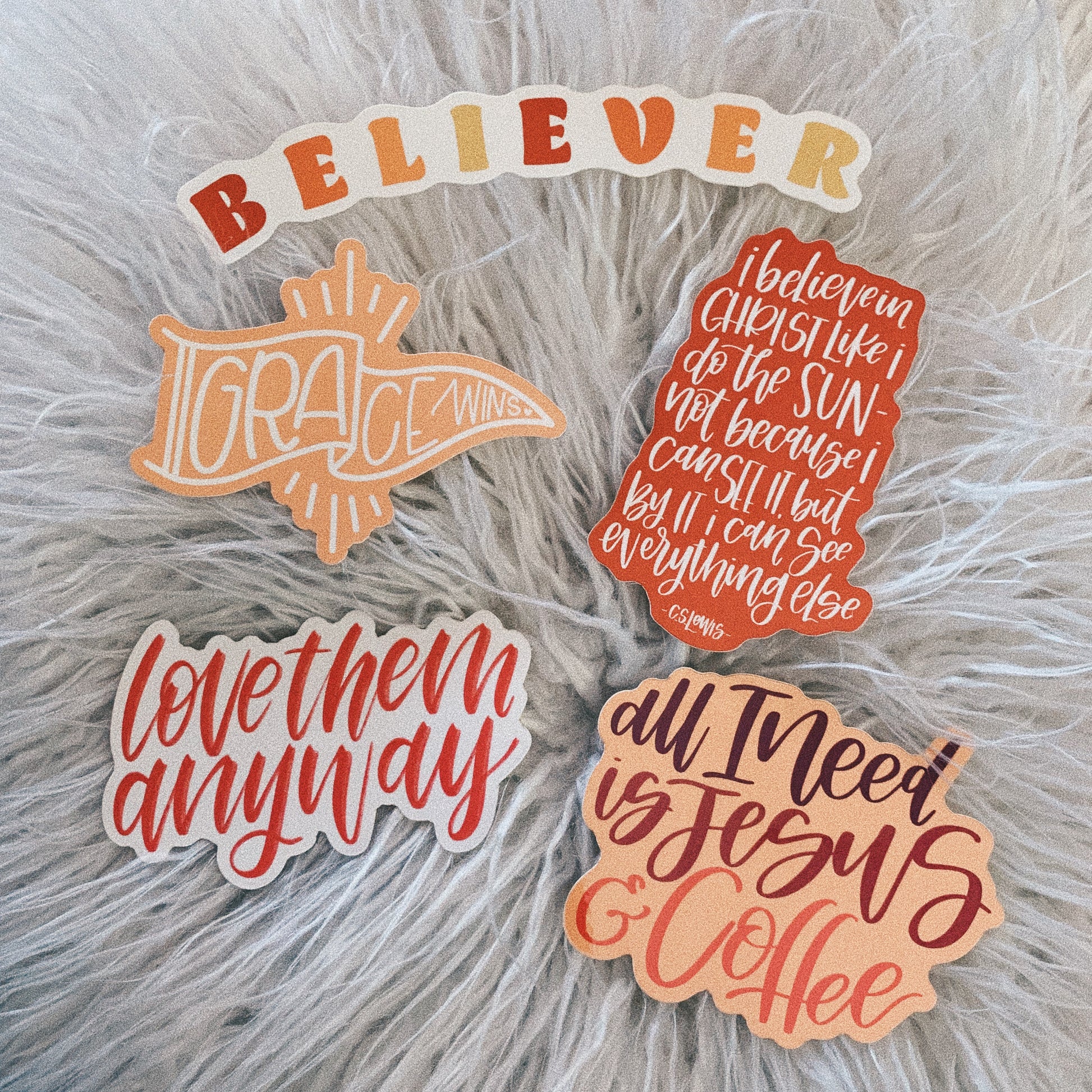 Neutral Sticker Collection (5 pack) - Bibles and Coffee