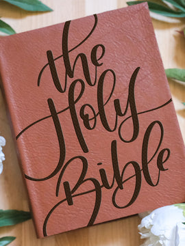 The Holy Bible (Cursive) Engraved Bible