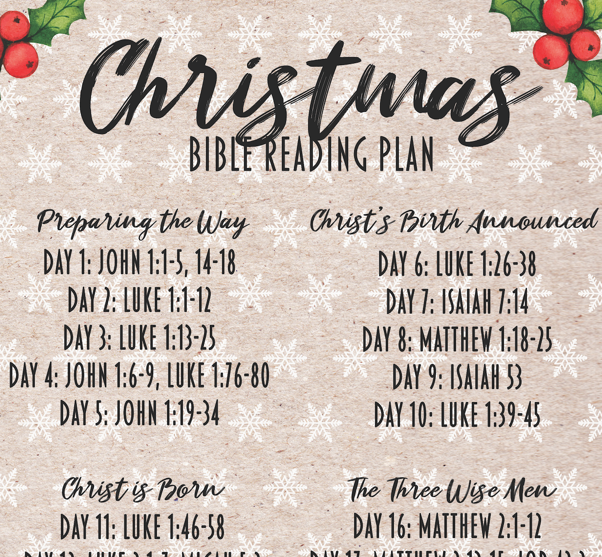 2020 Christmas Reading Plan