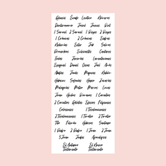 Spanish Cursive Books of the Bible Sticker Pack