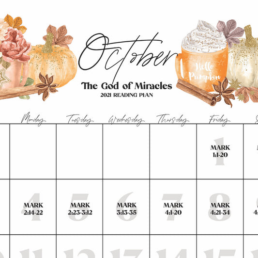The God of Miracles October 2021 Reading Plan (digital download)