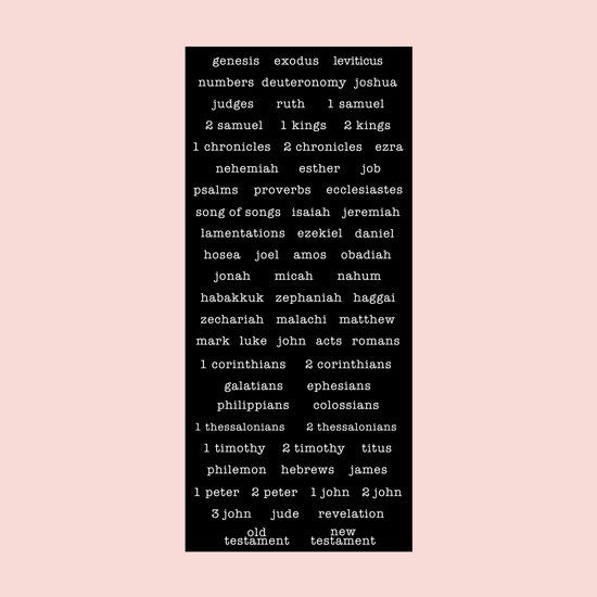 Typewriter Books of the Bible Sticker Pack