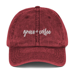 Grace and Coffee Embroidered Hat